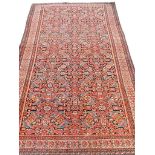 ANTIQUE PERSIAN FERGHAN RUG, 210cm x 135cm.