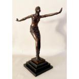 ART DECO STYLE DANCER, 44cm H, sculptural study.