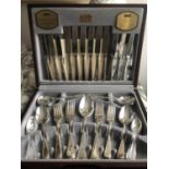 CUTLERY, a canteen Viners silver plated Traditional bead pattern, 44 pieces. (boxed)