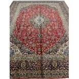 FINE PERSIAN KASHAN CARPET, 390cm x 300cm.