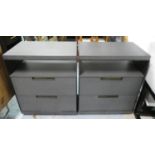SIDE CHESTS, a pair, 60cm x 40cm x 71cm, contemporary design, each with two drawers. (2)