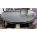 DINING TABLE, circular, 160cm Diam, extendable with an extra seat, 59cm W.