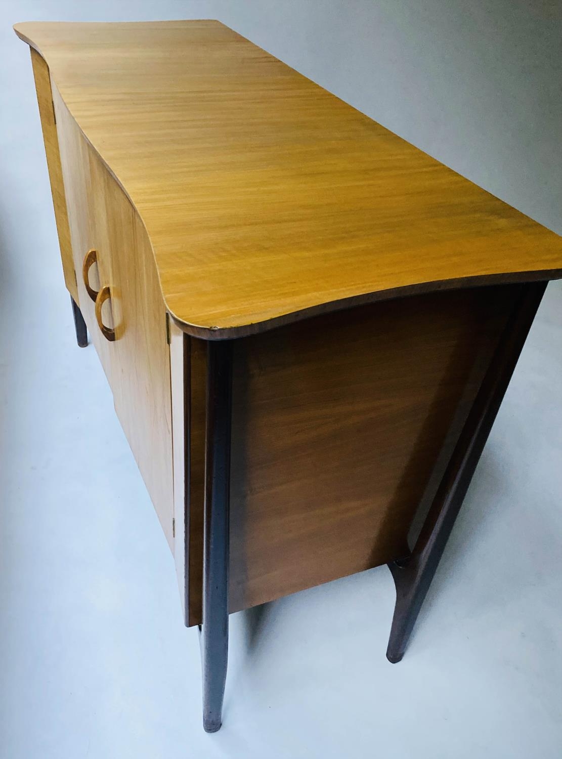 EVEREST SIDEBOARD, 138cm W x 53cm D x 96cm H, 1950's walnut, with two helix inlaid doors, maple - Image 7 of 8