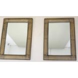 WALL MIRRORS, a pair, 100cm x 70cm, Regency style, pierced metal frames. (2)