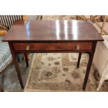 HALL TABLE, 72cm x 49cm x 97cm, Georgian, mahogany, single drawer.