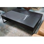 LOW TABLE, 114cm x 80cm x 33cm, Contemporary design with three rise up lids containing three