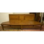 HALL BENCH, 70cm H x 98cm W x 49cm D, circa 1920 mahogany, possibly from a museum.