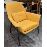 CAMERICH NOBLE LOUNGE CHAIR, 78cm W, yellow leather.