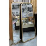 WALL MIRRORS, a pair 1950s Italian style, gilt framed 124cm x 58cm (2)