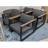 LG OUTDOOR ROMA ICE BUCKET LOUNGE SET, including table 110cm diam x 48cm H and four chairs, 79cm