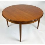 G PLAN 'FRESCO' DINING TABLE, 120cm diam., teak, designed by Victor Bramwell Wilkins in 1967,