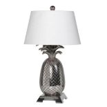MAISON CHARLES STYLE TABLE LAMP, with shade, 70cm x 41cm, pineapple form.