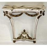 ITALIAN CONSOLE TABLE, 85cm W x 40cm D x 80cm H, late 19th century, painted and parcel gilt, with