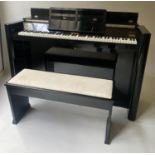 EAVESTAFF MINI PIANO, Art Deco ebonised black lacquered registration number 2732 'by appointment' (