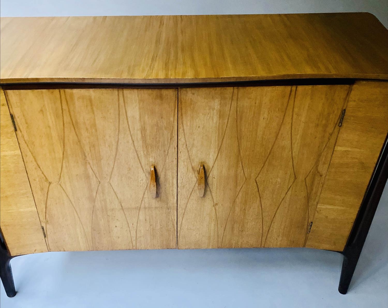 EVEREST SIDEBOARD, 138cm W x 53cm D x 96cm H, 1950's walnut, with two helix inlaid doors, maple - Image 3 of 8