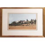 JOHN DOYLE, MBE, RWS (b.1928) 'A Farm near Monteaperti, Siena', gouache, signed, also signed and