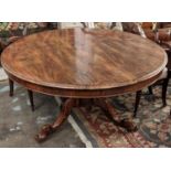 BREAKFAST TABLE, 130cm diam., Victorian rosewood, circa 1850, with carved triform base and