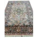 PURE SILK TEHRAN DESIGN RUG, 183cm x 123cm.