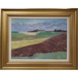 PER JENSEN (Danish) 'Landscape', oil on board, signed, 34cm x 47cm.