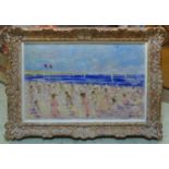 WALTER JOHN BEAUVAIS (British 1942-1998) 'Beach Scene', oil on canvas, signed lower right, 51cm x