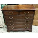 CHEST OF DRAWERS, 75cm x 30cm x 75cm, mahogany, two drawers over three drawers, of shallow