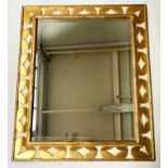 WALL MIRROR BY HARRIS AND GIL, 83cm W x 97cm H, rectangular bevelled plate, with gilt and lozenge