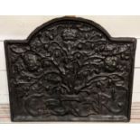FIREBACK, 85cm x 70cm, cast iron, Carolean style, bearing monogram of King Charles I, with crown and