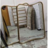 WALL MIRRORS, a pair 1950s Italian style, gilt framed 53cm x 82cm (2)