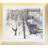 VALERI MASYUKOV (Russian b.1947) 'Early Morning', 1996, gouache on paper, 39.5cm x 48cm, framed.