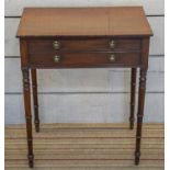 CENTRE WRITING TABLE, 71cm H x 60cm W x 40cm D, Regency mahogany, with dummy drawers to front and