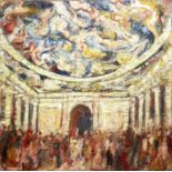 MID 20th CENTURY BRITISH SCHOOL 'Ballroom', Impressionist manner, impasto on canvas, initialed and