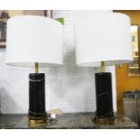 VISUAL COMFORT & CO TABLE LAMPS, a pair, 75cm H with shades. (2)