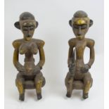 SENOUFO STATUES, a pair, 60cm H, from the Ivory Coast. (2)