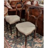 DINING CHAIRS, a set of six, each 46cm x 89cm H, mid Victorian rosewood. (6)