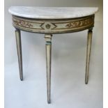 CONSOLE TABLE, 90cm W x 45cm D x 89cm H, Italian late 18th century style, grey painted, with