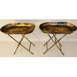 SIDE TABLES, a pair, 66cm x 69cm x 59cm, aged gilt finish. (2)