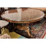 BREAKFAST TABLE, 132cm diam., Victorian rosewood.