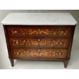 DUTCH COMMODE, 102cm W x 50cm D x 83cm H, 19th century, mahogany and floral and foliate satinwood