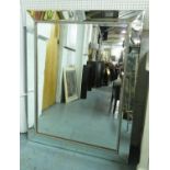 WALL MIRROR, 121cm x 95cm, Continental style, mirrored frame with silvered detail.