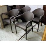 DEDON TANGO COLLECTION ARMCHAIRS, a set of four, 80cm H. (4)