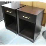 SIDE TABLES, a pair, 45cm x 40cm x 70cm, contemporary, each with one drawer. (2)