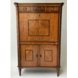 DUTCH SECRETAIRE, 19th century satinwood and marquetry with fall front and fully fitted writing