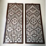 CHINESE WALL PANELS, a pair, 132cm H x 54cm W, 19th century Chinese, lacquered forming lozenge