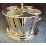 WINE COOLER, 22cm H x 30 diam, polished metal