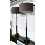 LES HERITIERS WITH ROCHE BOBOIS FLOOR LAMPS, 152cm H, a set of two with shades. (2)