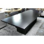 DINING TABLE, 260cm x 100cm x 76cm, contemporary ebonised design.