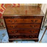 BACHELORS CHEST, 79cm W x 47cm D x 87cm H, George III mahogany, with a brushing slide over four
