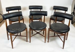 G PLAN 'FRESCO' DINING CHAIRS, 49cm W, designed by Victor Bramell Wilkins in 1967, teak and faux