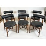 G PLAN 'FRESCO' DINING CHAIRS, 49cm W, designed by Victor Bramell Wilkins in 1967, teak and faux