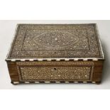 HOSHIAIPUR DRESSING CHEST, 19th century North Indian, Indo Persian ebony bone inlaid and brass bound